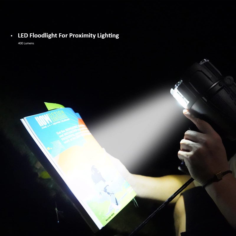 GOODSMANN Rechargeable Marine Spotlight up to 6000 Lumen Portable Handheld Spot Light Waterproof Searchlight 70W Hunting Work Flashlight with USB Adapter Car Charger EVA Carrying Case Red Lens Filter - Image 4